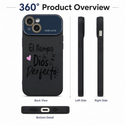 for iPhone 17 Pro Max Case God's Timing is Perfect Spanish Bible Verse Phone Case, Full Camera Lens Protection, Shockproof Drop Resistant Durable Cover (Black, iPhone 13) - color: black, size: iPhone 13