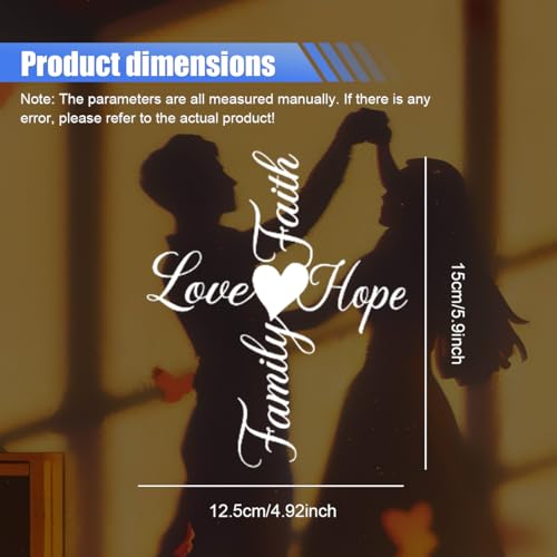 Faith Hope Love Family Car Sticker Decal, Waterproof Heart Vinyl Auto Bumper Decal Decoration, Religious Cross Vehicle Window Sticker Accessories for Sedan, SUV, Truck, Laptop(2PCS) - size: 2PCS