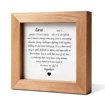 Love Isn't Perfect Together Relationship Quote Wooden Sign - color: Speak Hen56