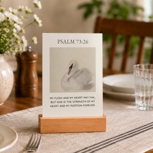 Bible Verse Cards with Wood Stand, 48 Prayer Cards for Daily Display - color: Watercolor 02