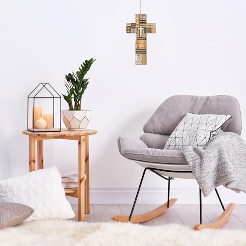 Jetec Cross Wall Decor Christian Religious Wooden Cross, 15 x 8.5 Inch - size: 15"L x 8.7"W