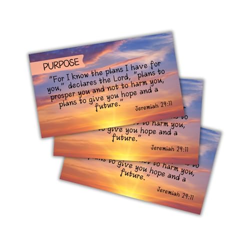 Jeremiah 29:11 Purpose Prayer Card 30 pk 2x3.5” Wallet Size For I Know The Plans I Have For You Christian Bible Verse Scripture Pocket