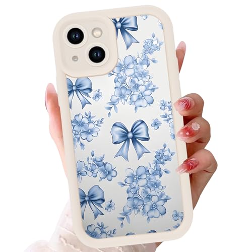 Flower Bow Phone Case for iPhone 13 6,1" Cute Floral Girly Ribbon Bowknot Aesthetic Design Soft TPU Shockproof Protective Phone Cover for Girls Women, Fashion - color: Fashion, size: for iPhone 13