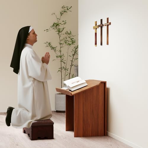 Kneelers for Praying, Wooden Prayer Kneeler Bench with Storage