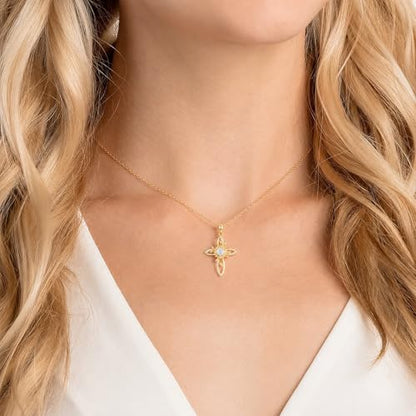 KQ&TTENG 14k Gold Plated Four Leaf Clover Necklace Irish Jewelry Wedding Anniversary Birthday Gifts for Women Wife Mom Girlfriend - color: A07