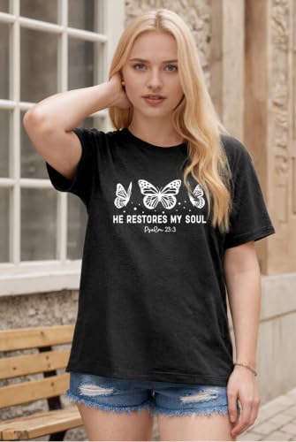 Women Christian Faith T Shirts - color: 3black, size: Small