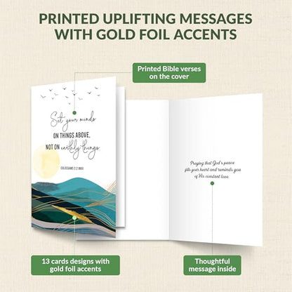 Decorably 24 Pack Gold Foil 4x6in Christian Thinking of You Cards