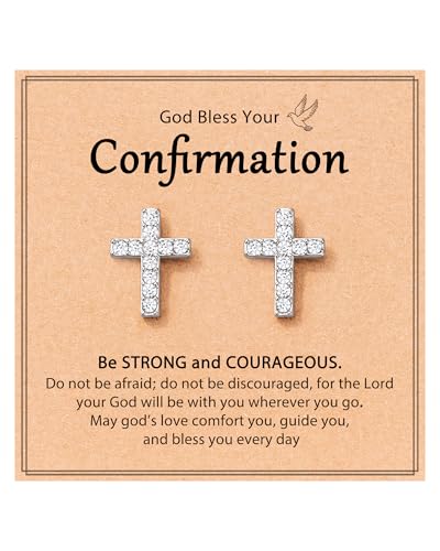 Cross Earrings for Girls Christian Jewerly Gifts for Women Girls - style: Confirmation