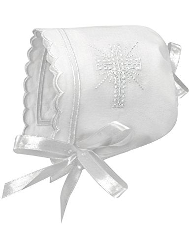 Stephan Baby Baby-Girls Av2023-stephan Baby-Stephan Baby Keepsake Cutwork Handkerchief Christening Bonnet with S-8e8e39c2 - color: White