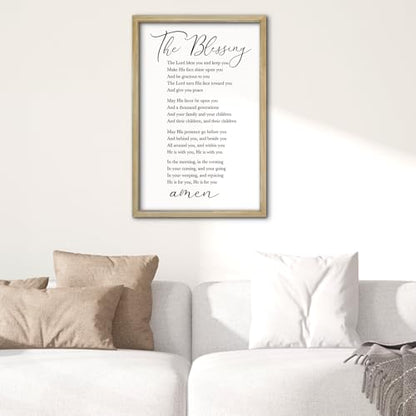 RLWangChao The Blessing Bible Verse Wall Art, 16"×11", Wood - color: The Blessing (Wood), size: 16"L x 11"W