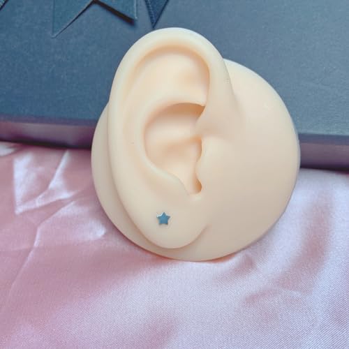 1 Pairs G23 Titanium 20G/18G/16G Press Fit Threadless Push Pop Top 4mm Flat Back Piercing Lip Stud Earring Labret Monroe Lip Ring Tragus Cartilage Bar Lehgth 6mm-12mm - color: 1 Pair Star