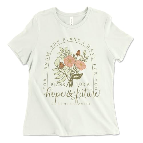 Christian Shirts for Women, Bible Verse Scripture, Jesus Faith Graphic Tee - color: Jeremiah 29:11 - Citron, size: Medium
