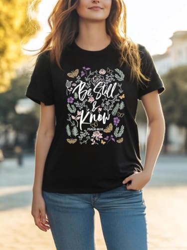 Christian Bible Verse T Shirts for Women - color: Black4, size: X-Large