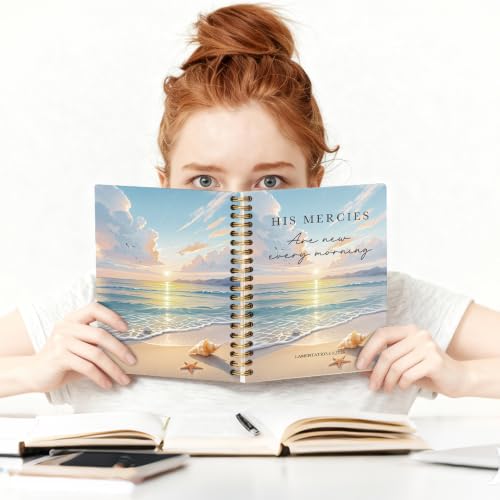 His Mercies are New Every Morning Lamentations 3:23 Spiral Notebook for Work, Summer Beach Bible Verse Notebook, Religious Promotion Gifts Thank You Gifts for Women Men Colleagues Boss Mentors - style: His Mercies