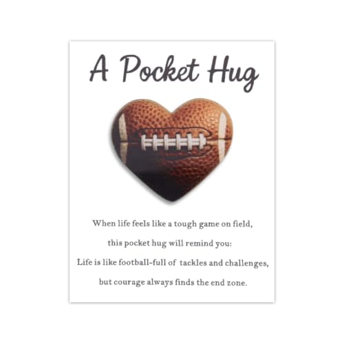 Football Pocket Hug Token Inspirational Heart Tokens for Football Players - color: Football