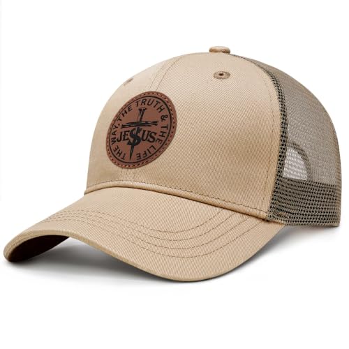 Christian Hats for Men Women Religious Gifts - color: Jesus- Khaki