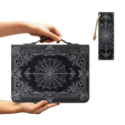 Bible Cover Case for Women Men Large Size Bible Holder with Bookmark Bible Carrying Case ladies Bible Bag,Size M-2XL - color: Black Web, size: Large