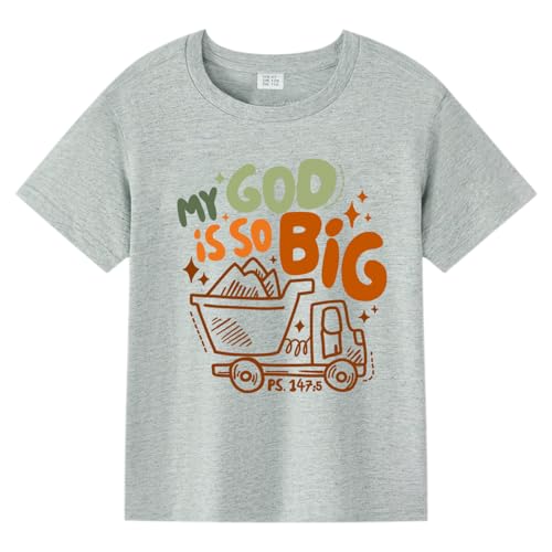 Kids Christian Shirt Toddler Created with a Purpose Shirt Boys Girls Bible Verse Religious Clothes 2-7 Years - color: God is So Big#6, size: 7 Years