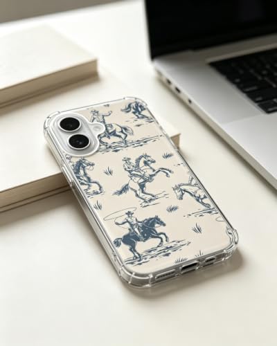 Western Cowboys Phone Case Compatible with iPhone 17, Dashing Horse Phone Cover for iPhone 17 - color: Cowboy Horses