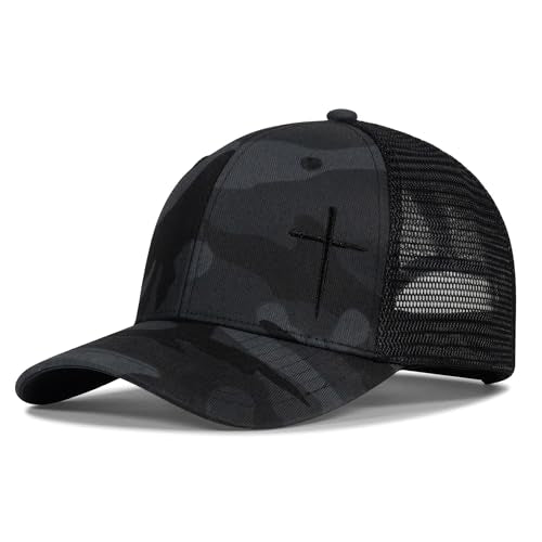 Christian Hats for Men Women,Jesus Cross Hat Christian Religious Gifts for Birthday/Christmas - color: 394.camo-12