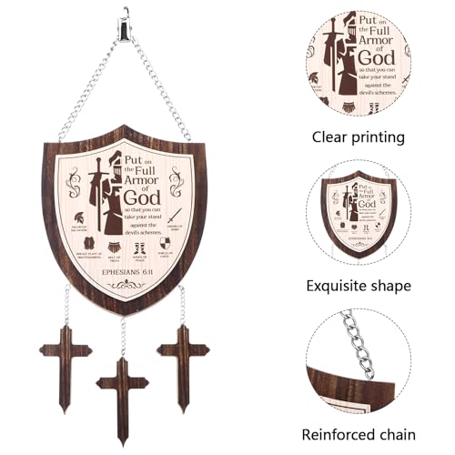 Armor of God Wooden Wall Hanging Ephesians 6:11 Shield Wall Decor