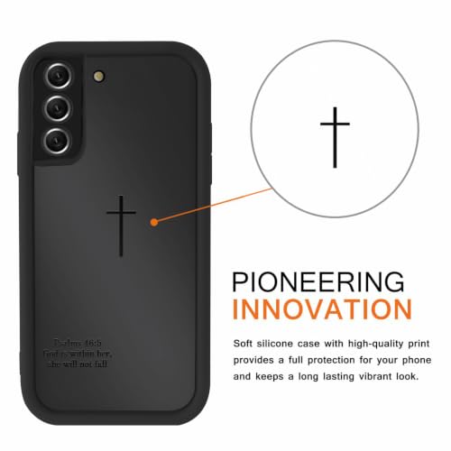 Jesus Phone Case for Samsung Galaxy S21 FE（5G）, Aesthetic Christian Bible Verse Cross Pattern, Trendy Design for Women Girls Men, Shockproof Soft Silicone Cover for Samsung S21 FE 6.4", Black - color: Black, size: Samsung Galaxy S21 FE（5G）