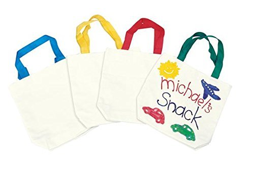 Colorations Decorate Your Own Canvas Tote Bags, Set of 12, Ages 4+, PreK+