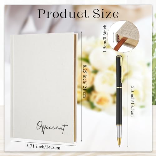 Engrowtic Wedding Officiant Book with Pen 5.25x8.25,White,Classic - color: White, style: Classic