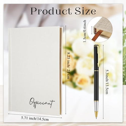 Engrowtic Wedding Officiant Book with Pen 5.25x8.25,White,Classic - color: White, style: Classic