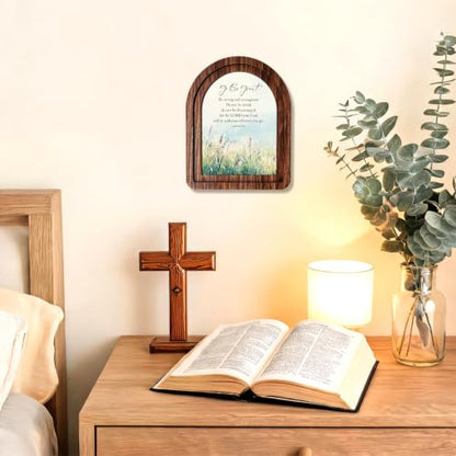 Be Great Be Strong and Courageous Wood Plaque Signs，Christian Desk Decor - color: Joshua 1:9