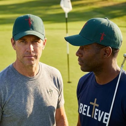 Christian Faith Cross Hats, Embroidered Baseball Caps for Men & Women - color: Green