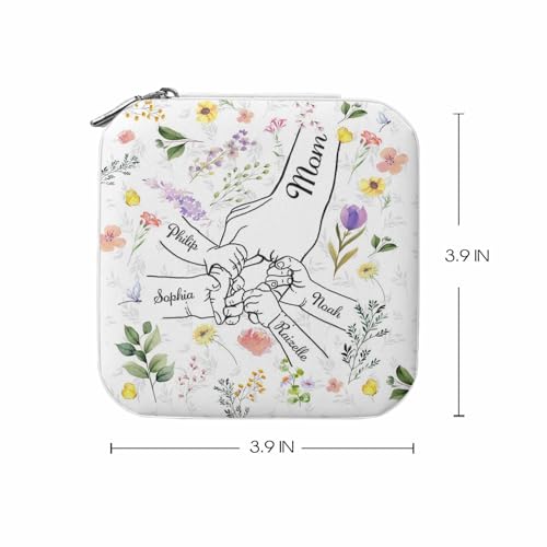 Artsadd Custom Mothers Day Birthday Gifts for Mom Grandma, Personalized Jewelry Box with Kids Name, Portable Small Travel Jewelry Organizer Case, Mom Gifts from Daughter Son, Grandma Gifts - color: Mother-1