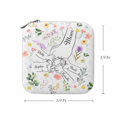 Artsadd Custom Mothers Day Birthday Gifts for Mom Grandma, Personalized Jewelry Box with Kids Name, Portable Small Travel Jewelry Organizer Case, Mom Gifts from Daughter Son, Grandma Gifts - color: Mother-1