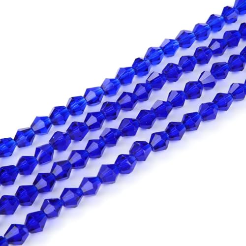 250pcs Czech 6mm (0.24 Inch) Faceted Bicone Crystal Glass Loose Beads Spacer Bulk Cobalt Blue for DIY Craft Jewelry Making CCB625 - color: Cobalt Blue, size: 6mm - 250pcs