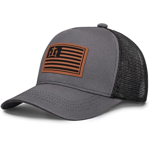 Christian Jesus Cross Trucker Hat Faith Hats for Men Women Religious Gifts - color: A-gray