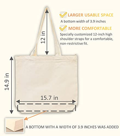 Canvas Tote Bag, Pockets, Zipper, Durable, Lightweight, Cotton Shopping Cloth Bag, Gifts - color: Girl’s Avatar