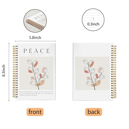 VNWEK Bible Christian Notebook Journal - Christian Notebook for Women, Christian Journals for Writing Women, Boho Notebook, Notebook Spiral Bound with, John 14 27 Writing Pads - color: 20-XZ-bible-notebook