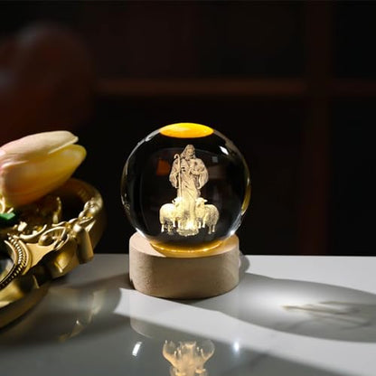 Arikyrist 3D Crystal Jesus Figurine Statue Night Light, Laser Engraved Crystal Christian Catholic Religious Easter Gift with Wooden Base - color: 3d Jesus#3