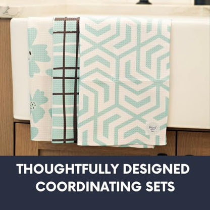Kitchen Towels, Dish Towels for Kitchen, 3 Pc Kitchen Towel Set - color: Aqua