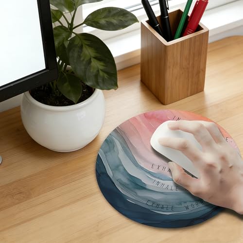 Inspirational Mouse Pad ，Calming Ocean Theme Mousepad Mouse Mat with Non-Slip Rubber Base for Home Office Desk Accessories,Aesthetic Office Supplies,7.9x7.9 Inch - color: Color-2