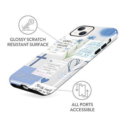 Cute Blue Jesus Christian Phone Case for iPhone 13/iPhone 14 6.1'' - color: Blue, size: iPhone 13/iPhone 14