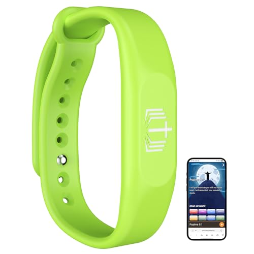 Bible Verse Bracelet,Silicone Daily Bible Verse Bracelet,NFC-Enabled Jesus Bracelets for IOS and Android,Christian Gifts for Women,Birthday Gifts for Women,Men,Teens.Gift For Mom and Father - color: Green