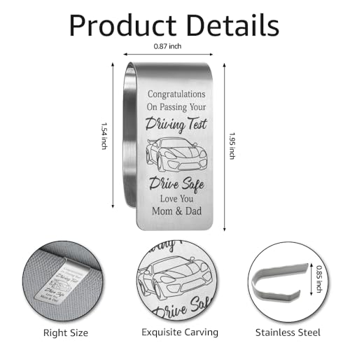Drive Safe Reminder Car Visor Clip, Sweet 16 Gifts for Son Daughter - color: Sliver20