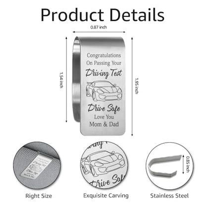 Drive Safe Reminder Car Visor Clip, Sweet 16 Gifts for Son Daughter - color: Sliver20
