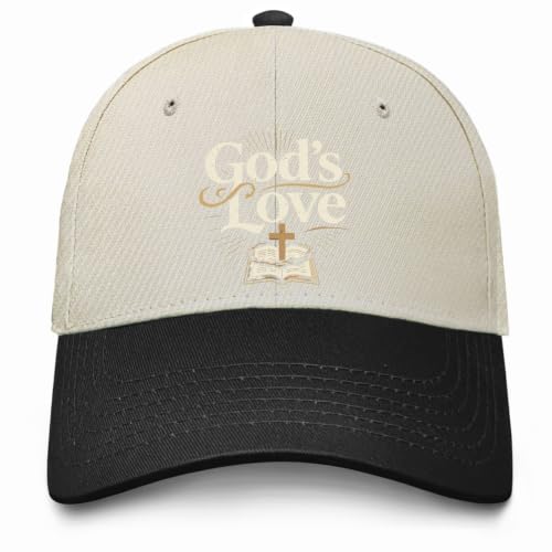God's Love Bible Verse Christian Religious Graphic for Women Classic Washed Distressed Baseball Caps