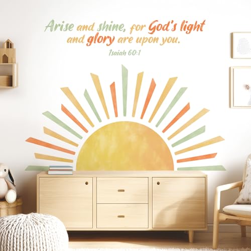 DECOWALL Boho Sun Bible Verse Wall Stickers Decals - Isaiah 60:1 (SG2-2523)