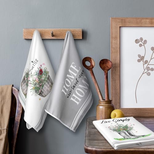 Boyiee 6Pcs Floral Kitchen Towels for Farmhouse Decor - color: Wild Flowers