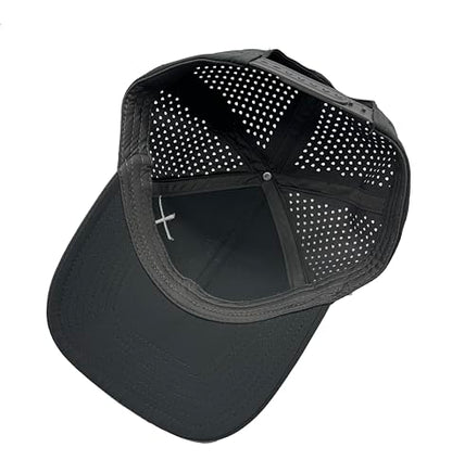 Christian Cross Hat for Men, Quick Dry Baseball Cap, Faith Gift Hats - color: Dark Grey