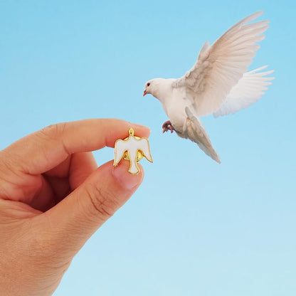 Holy Spirit Dove Lapel Pins, Religious Brooches for Baptism & Communion