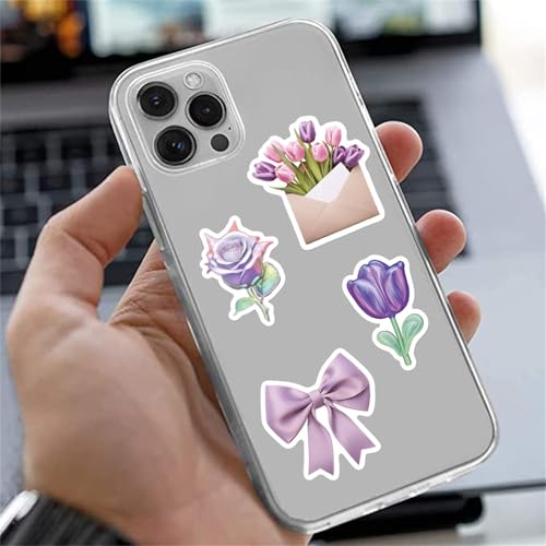 50PCS Aesthetic Purple Stickers for Water Bottle, Cute Aesthetic Stickers for Teens,Waterproof Vinyl Decals for Laptop Journal Scrapbooking Party Favors (Aesthetics P) - color: Aesthetics P